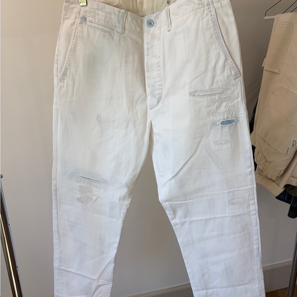 Polo by Ralph Lauren White Distressed Men's Nautical Chinos